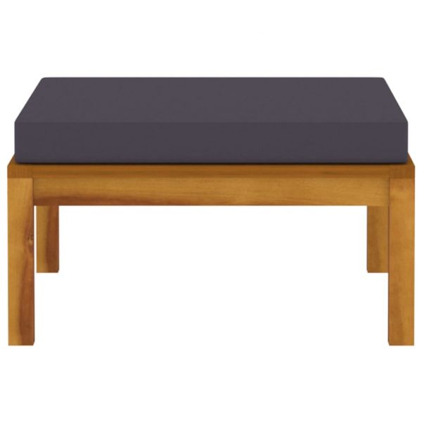 Градински лаундж комплект тъмносиви възглавници 3 части акация