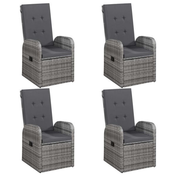 Градински трапезен комплект, 5 части, сив