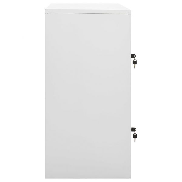 Заключващ се шкаф, светлосиво и червено, 90x45x92,5 см, стомана