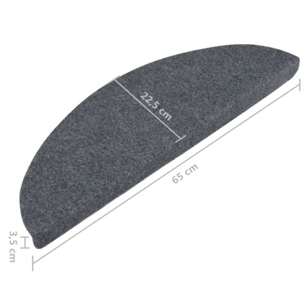 Самозалепващи стелки за стъпала, 15 бр, 65x22,5x3,5 см, сиви