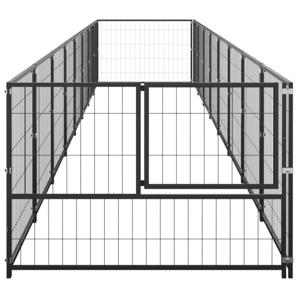 Клетка за кучета, черна, 8 м², стомана