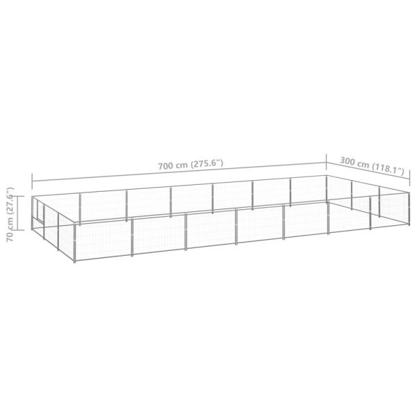 Клетка за кучета, сива, 21 м², стомана