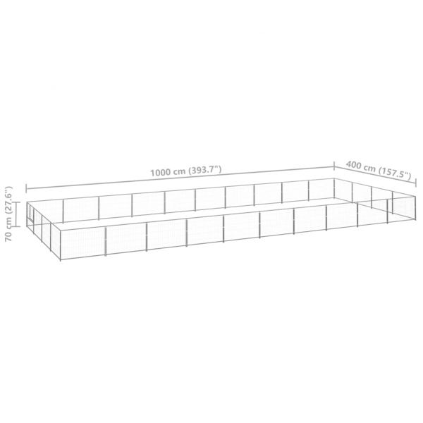 Клетка за кучета, сива, 40 м², стомана