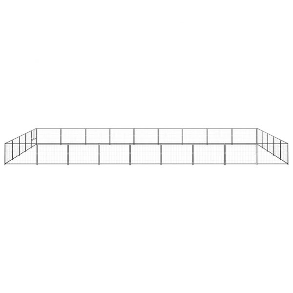 Клетка за кучета, черна, 45 м², стомана