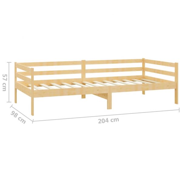 Дневно легло с матрак, 90x200 см, борово дърво масив
