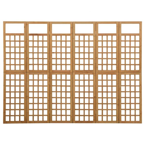 Параван за стая, 5 панела, масивна ела, 242,5x180 см