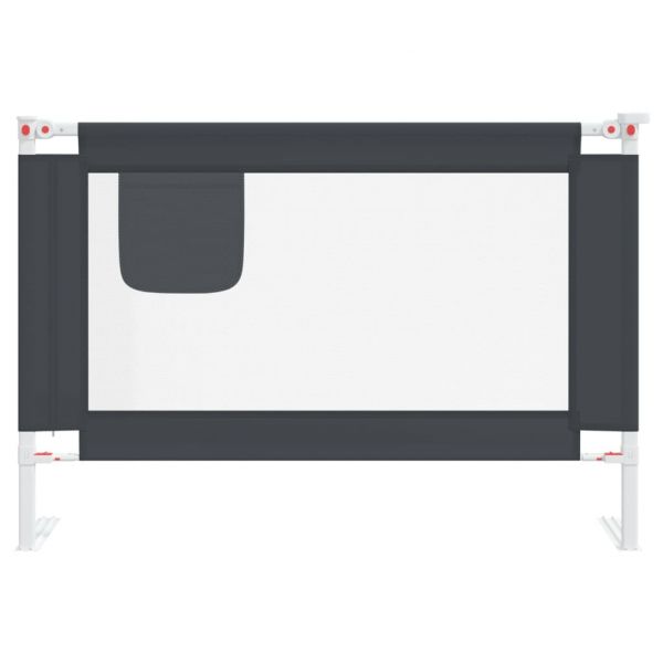 Ограничител за бебешко легло, тъмносив, 100x25 см, плат