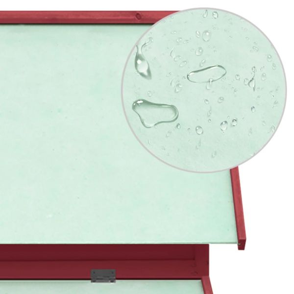 Птичарник, червено и бяло, 150x96x110 см, масивен чам