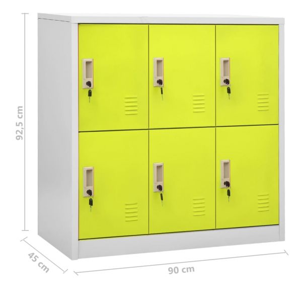 Заключващ се шкаф, светлосиво и зелено, 90x45x92,5 см, стомана
