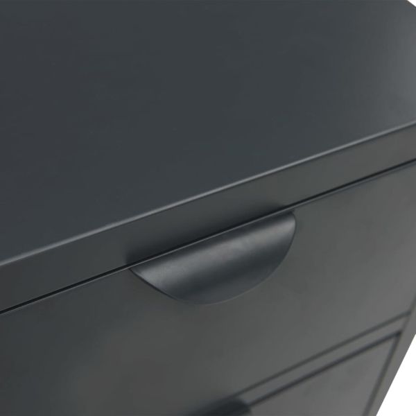 Бюфет, антрацит, 75x35x70 см, стомана и закалено стъкло