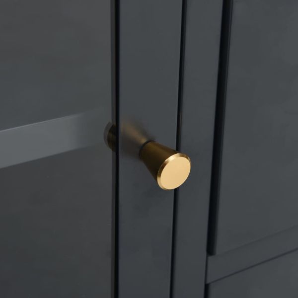 Бюфет, антрацит, 105x35x70 см, стомана и закалено стъкло