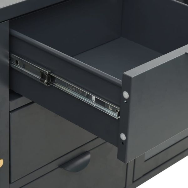 Бюфет, антрацит, 105x35x70 см, стомана и закалено стъкло