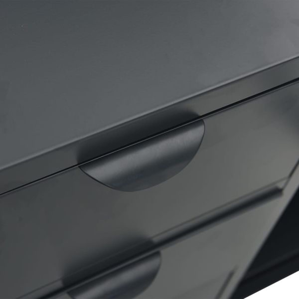 Бюфет, антрацит, 105x35x70 см, стомана и закалено стъкло