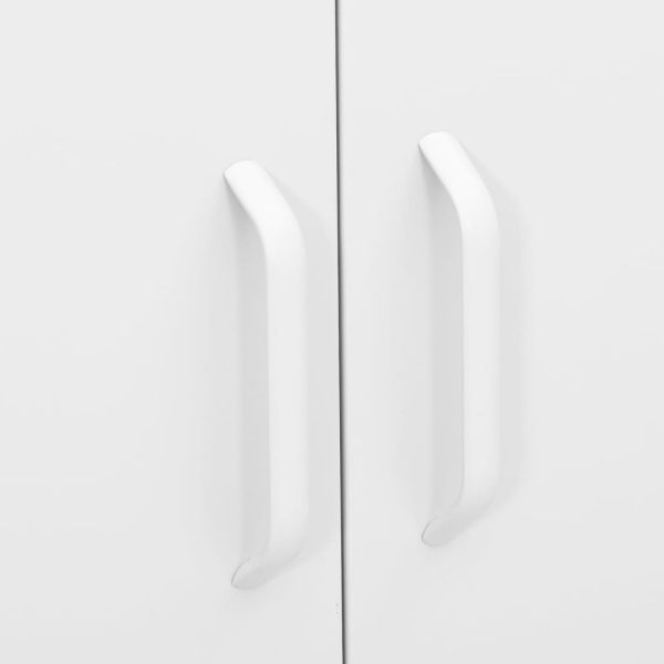 Шкаф за съхранение, бял, 80х35х101,5 см, стомана