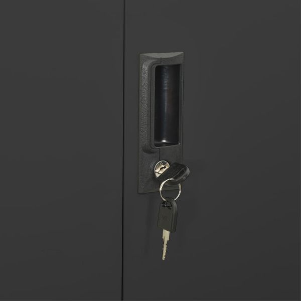 Офис шкаф, антрацит, 90x40x180 см, стомана