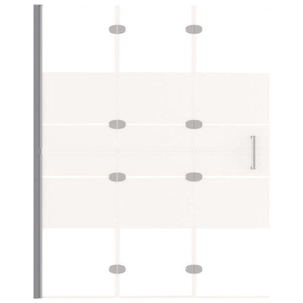 Сгъваем душ параван, ESG стъкло, 100x140 см, бял