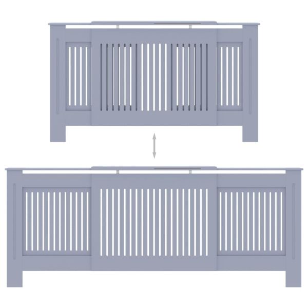 МДФ параван за радиатор, сив, 205 см