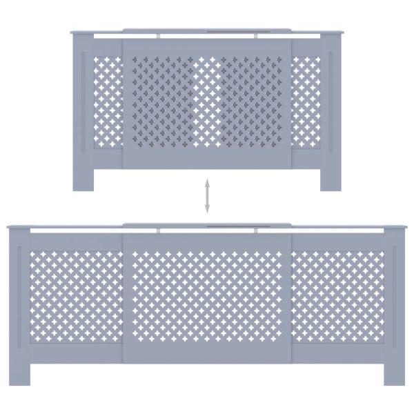МДФ параван за радиатор, сив, 205 см