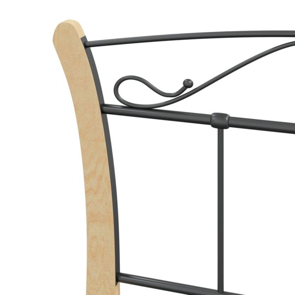 Рамка за легло, черна, метал, 100x200 cм