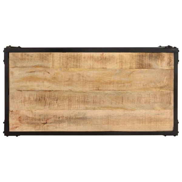 Маса за кафе, 90x45x35 см, грубо мангово дърво масив
