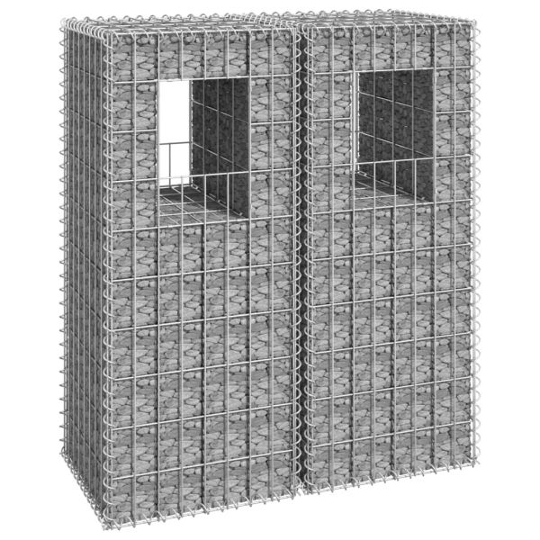 Габионна кошница стълб, 2 бр, 40x40x100 cм, желязо