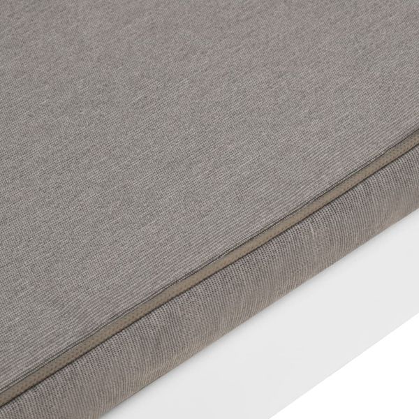 Градински лаундж комплект с възглавници 6 части пластмаса бял