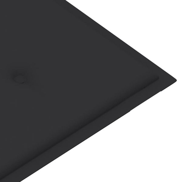 Стифираща градинска пейка с възглавница, 128,5 см, тик масив