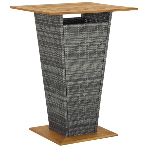 Градински бар комплект, 5 части, сив