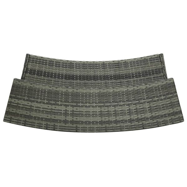 Градински бар комплект с възглавници, 3 части, сив