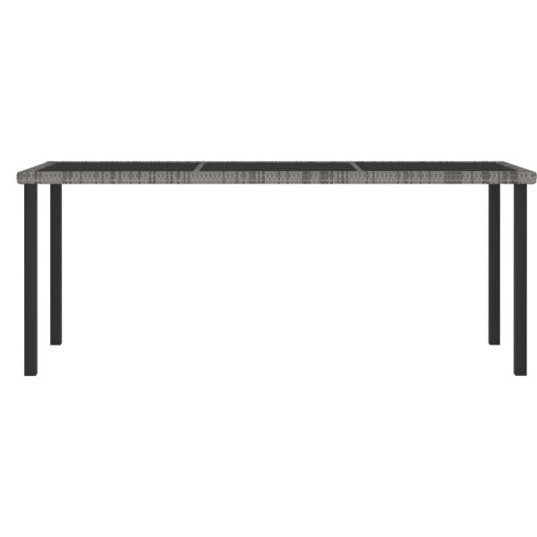 Градински трапезен комплект от 9 части, полиратан, сив