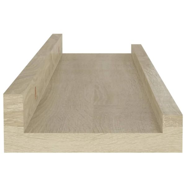 Стенни рафтове, 4 бр, сонома дъб, 40x9x3 см