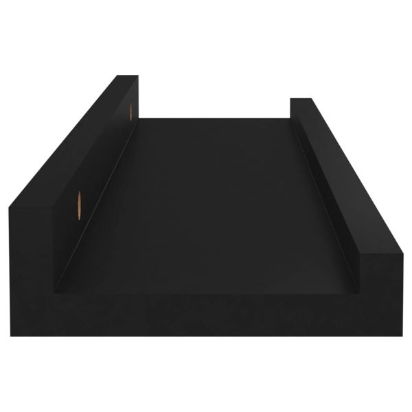 Стенни рафтове, 4 бр, черни, 40x9x3 см