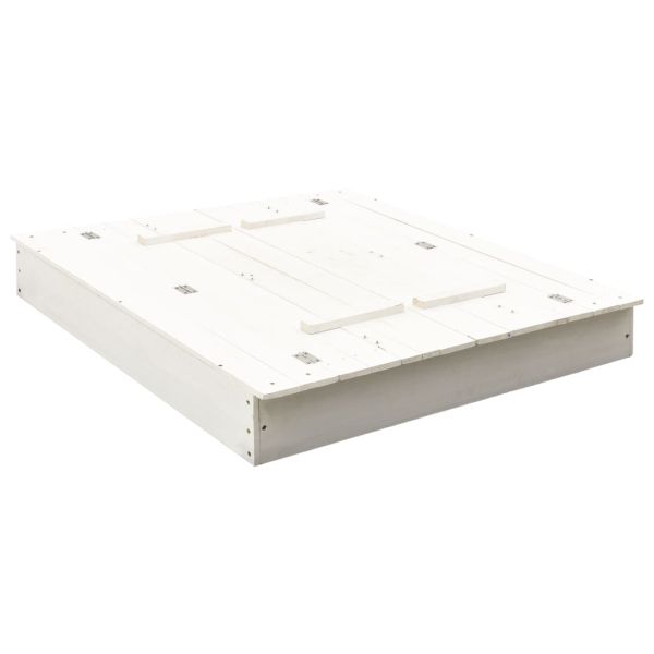 Пясъчник, чамова дървесина, бял, 95x90x15 см