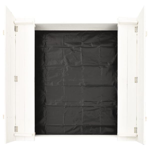 Пясъчник, чамова дървесина, бял, 95x90x15 см