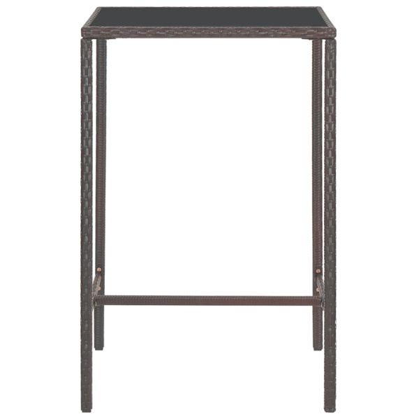 Градински бар комплект с възглавници, 5 части, кафяв полиратан