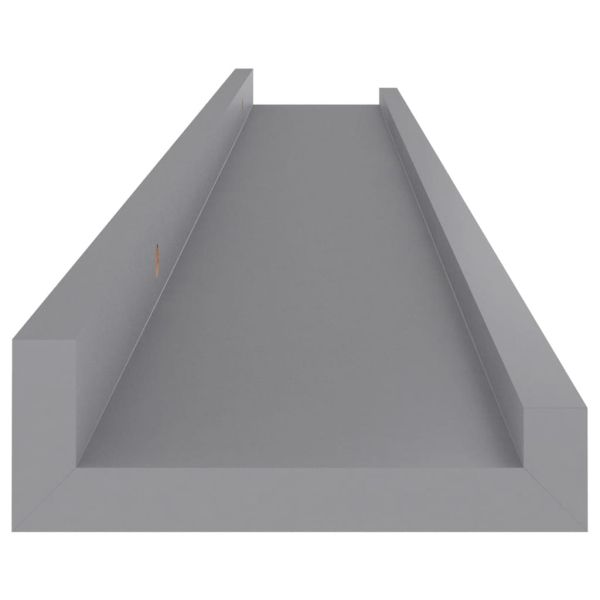 Стенни рафтове, 4 бр, сиви, 80x9x3 см