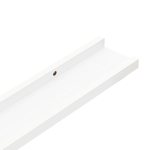 Стенни рафтове, 4 бр, бели, 60x9x3 см