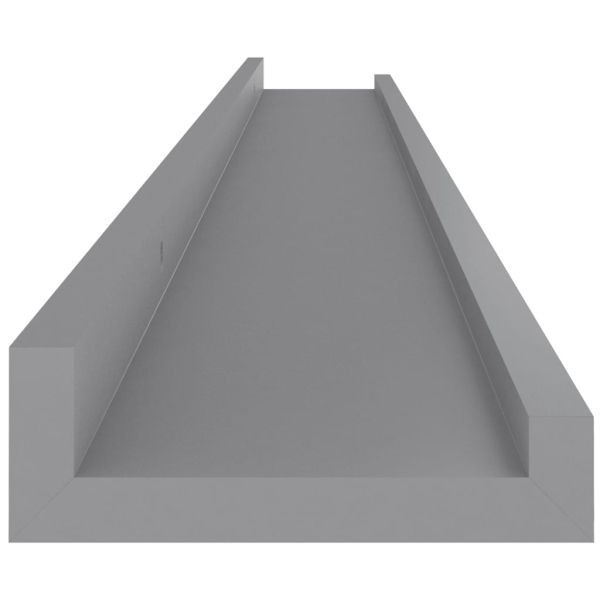Стенни рафтове, 2 бр, сиви, 100x9x3 см
