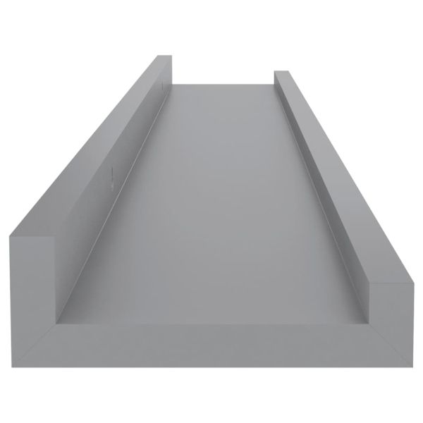 Стенни рафтове, 4 бр, сиви, 60x9x3 см
