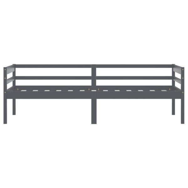 Рамка за легло, тъмносива, бор масив, 90x200 см