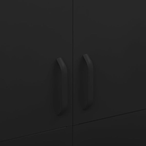 Гардероб, черен, 90x50x180 см, стомана