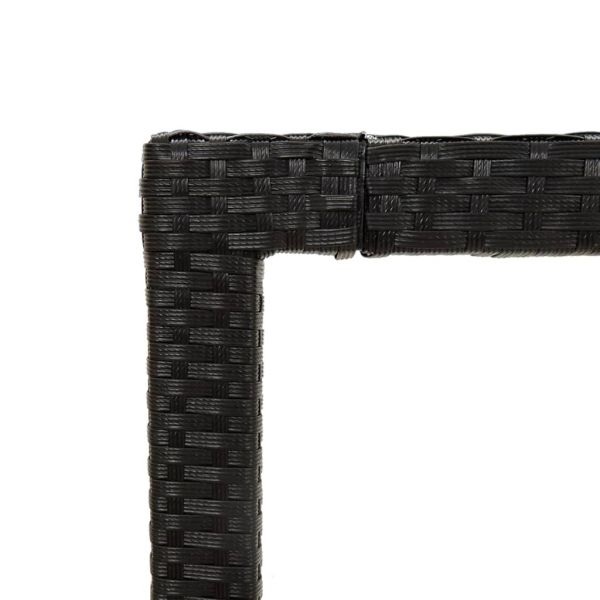 Градински комплект с възглавници, 5 части, черен полиратан