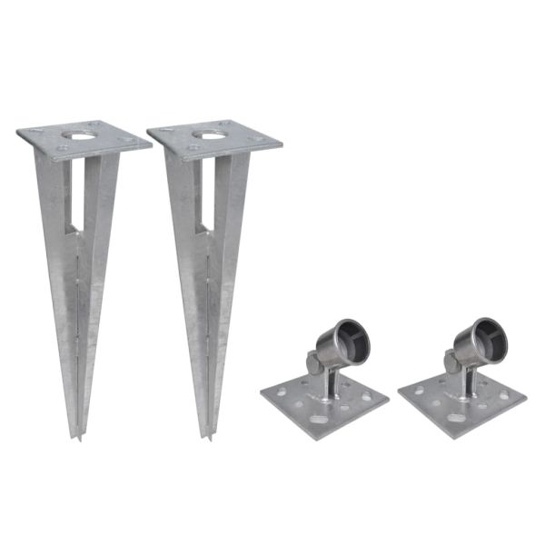 Оградна мрежа с колове и клинове поцинкована стомана 25x1,5 м