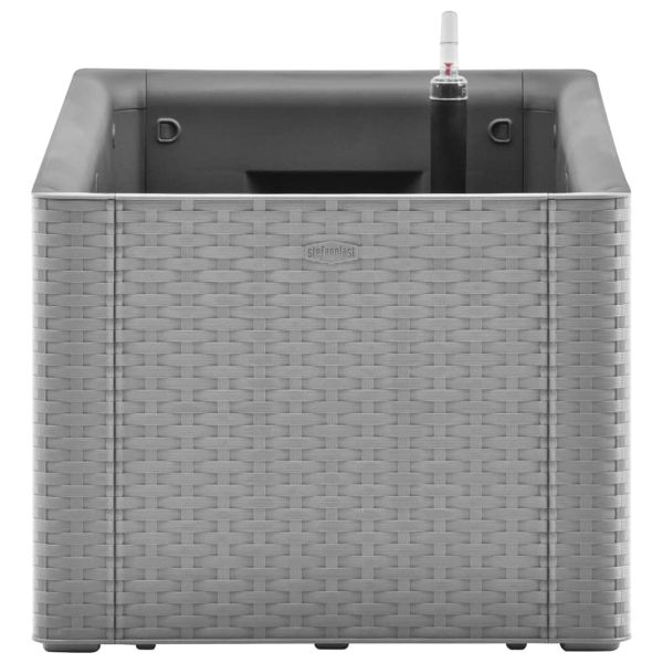 Градинска повдигната леха, самополивна, сива, 100x43x33 см