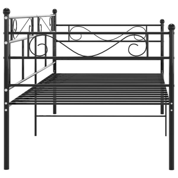 Рамка за разтегателен диван, черна, метал, 90x200 см