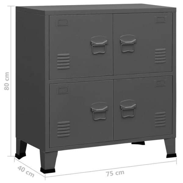 Индустриален скрин за съхранение антрацит 75x40x80 cм стомана