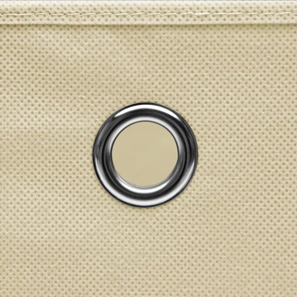 Кутии за съхранение 4 бр кремави 32x32x32 см плат