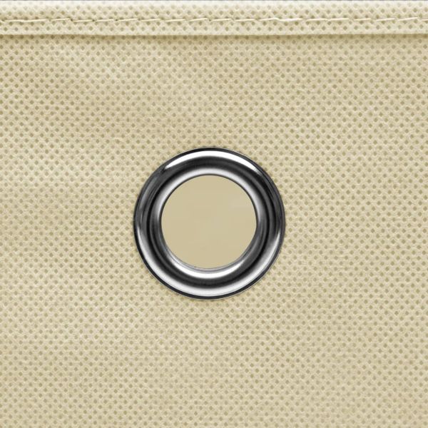 Кутии за съхранение 10 бр кремави 32x32x32 см плат