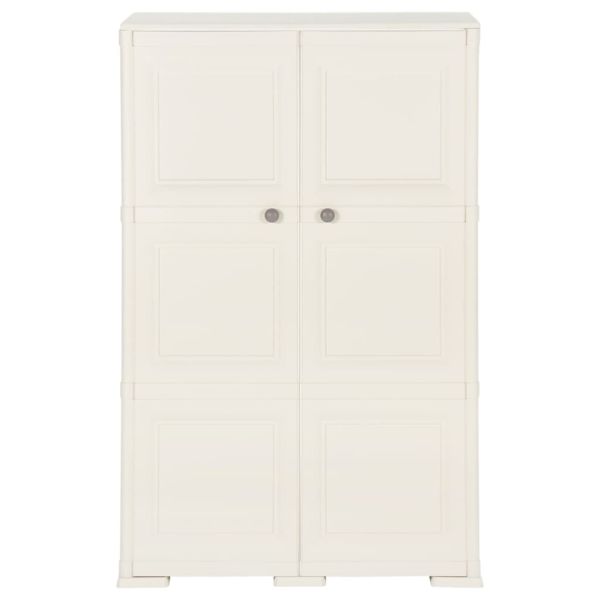 Пластмасов шкаф, 79x43x125 см, дървен дизайн, ванилов лед