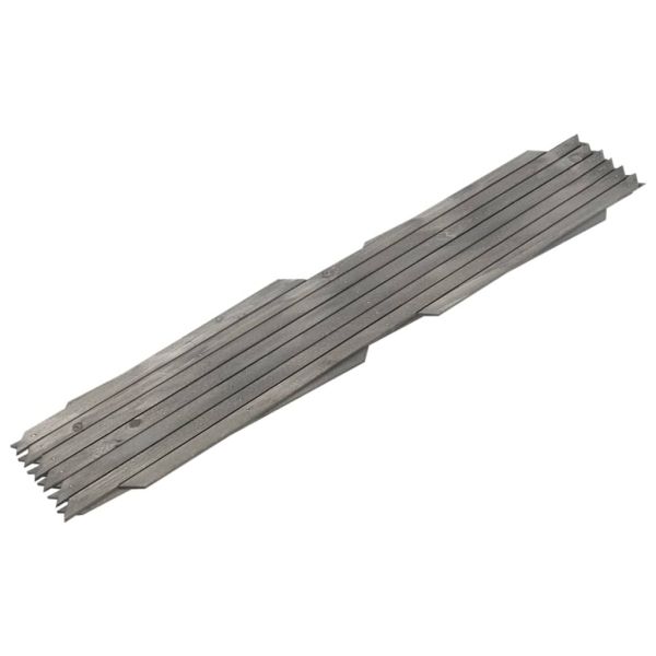 Огради хармоника, 5 бр, сиви, чамова дървесина масив, 180x60 см